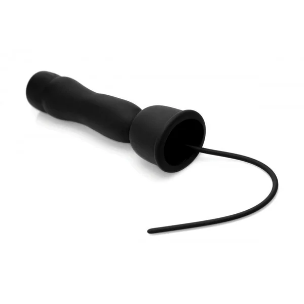 16X Black Silicone Penis Head Vibrating Teaser with Urethral Sound — image 4 of 6