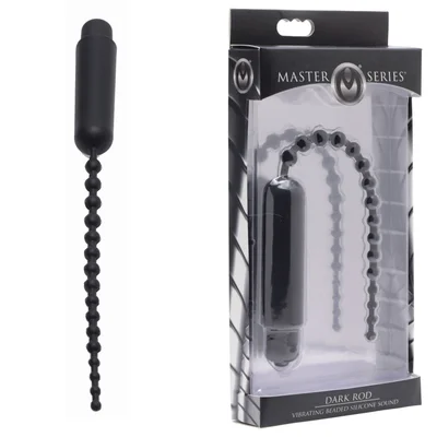 9 5 Inch Dark Rod Vibrating Beaded Silicone Urethral Sound for Men