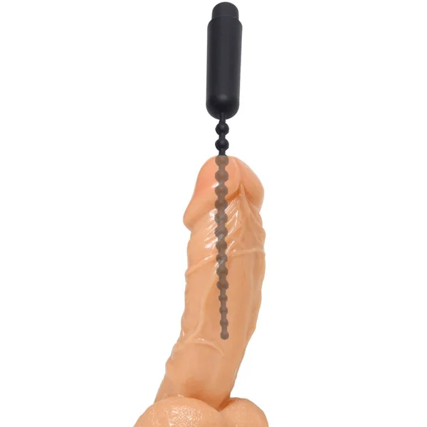 9.5 Inch Dark Rod Vibrating Beaded Silicone Urethral Sound for Men — image 4 of 5