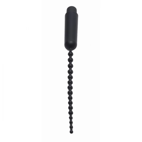 9.5 Inch Dark Rod Vibrating Beaded Silicone Urethral Sound for Men — image 2 of 5