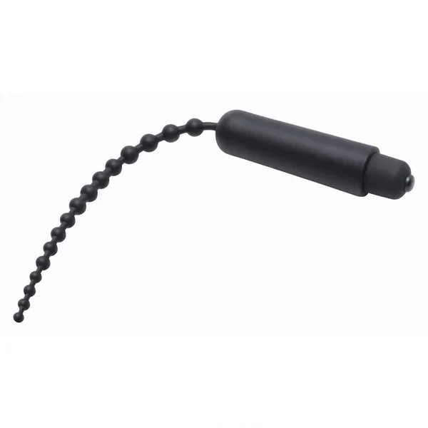 9.5 Inch Dark Rod Vibrating Beaded Silicone Urethral Sound for Men — image 3 of 5
