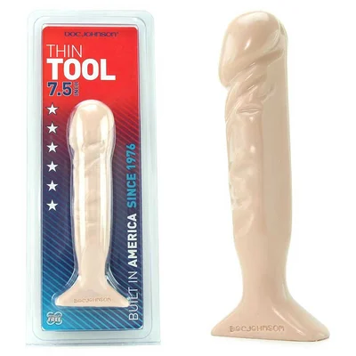Thin Tool 7 5 Inch White Anal Dildo by Doc Johnson