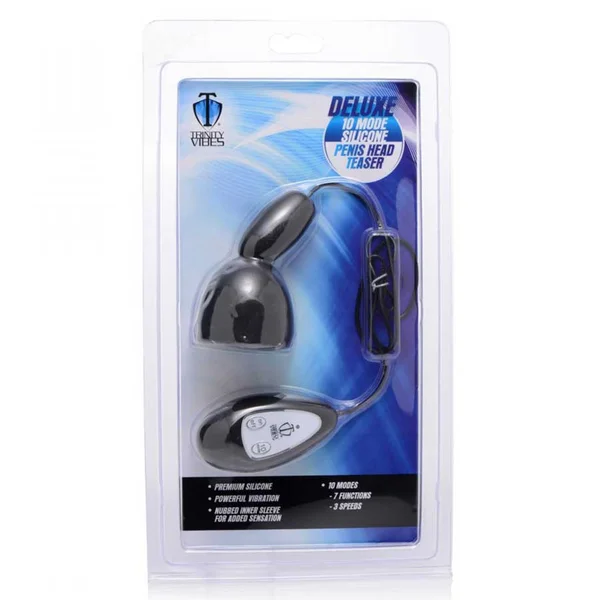 Deluxe 10 Mode Black Silicone Penis Head Teaser by Trinity Vibes — image 5 of 5
