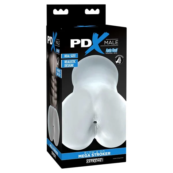 PDX Male Blow and Go Mega Butt Clear Stroker by Pipedream Products — image 6 of 6