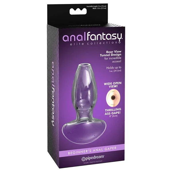 Anal Fantasy Elite Small Anal Gaper Clear Glass Open Tunnel Butt Plug by Pipedream Products — image 9 of 9