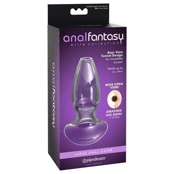 Anal Fantasy Elite Large Anal Gaper Clear Glass Open Tunnel Butt Plug by Pipedream — image 9 of 9
