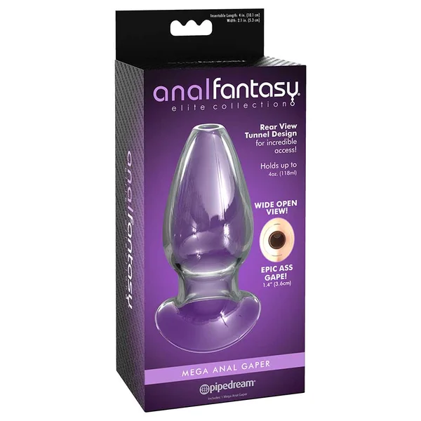Anal Fantasy Elite Mega Anal Gaper Clear Glass Open Tunnel Butt Plug — image 8 of 8