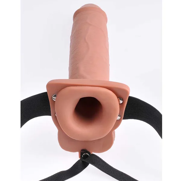 10 Inch Tan Hollow Rechargeable Vibrating Strap on by Fetish Fantasy — image 5 of 10