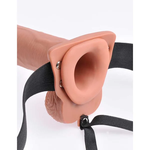10 Inch Tan Hollow Rechargeable Vibrating Strap on by Fetish Fantasy — image 6 of 10