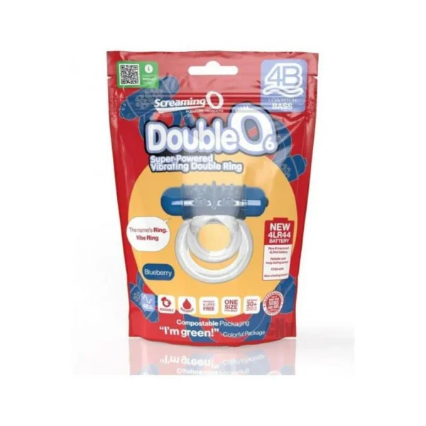 Cock Rings: Screaming O 4b Doubleo 6 Vibrating Double Cockring Blueberry
