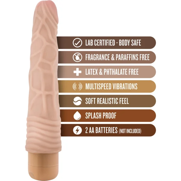Dr. Skin Cock Vibe 2 - 9 Inch Vibrating Realistic Cock - Vanilla