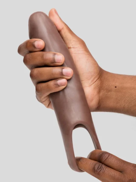 Lovehoney Mega Mighty Penis Extender with Ball Loop Flesh Brown