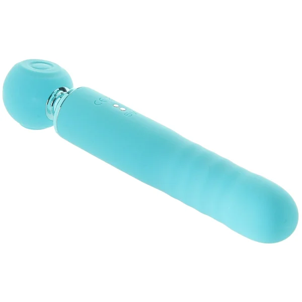 Revel Fae Rechargeable Silicone Vibrating Air Pulse Clitoral Stimulator With Thruster - Teal