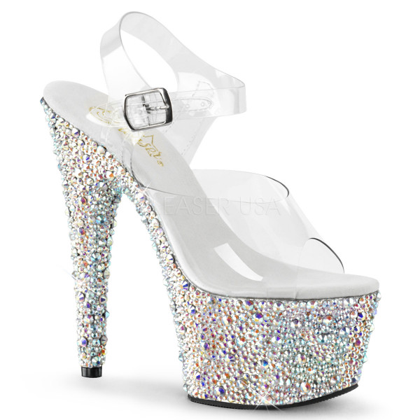 7 inches Heel, 2 3/4 inches PF Ankle Strap Sandal w/Multi Sized RS