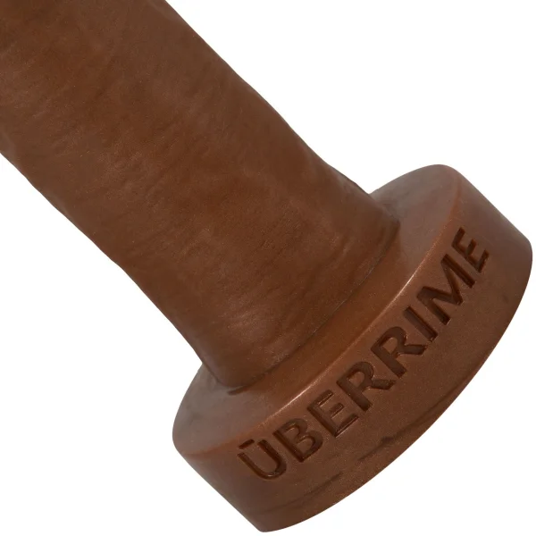 The Reservo Uncut 6.75" Silicone Uncircumcised Dual Density Realistic Dildo By Uberrime - Chocolate