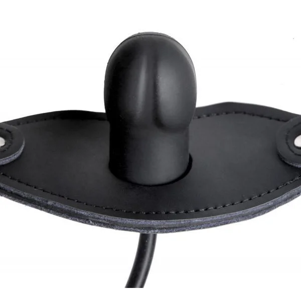 Silencer Inflatable Locking Silicone Penis Gag Black