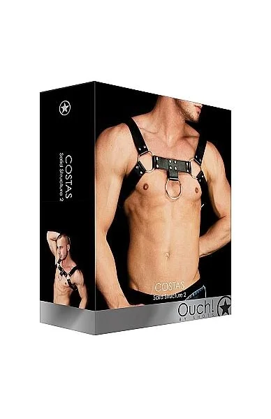 Ouch Costas Solid Structure 2 Black Chest Harness — image 6 of 8