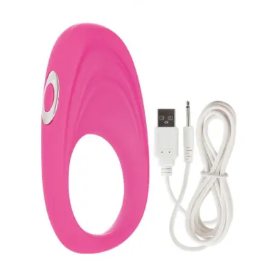 Embrace Pleasure Ring Silicone Vibrating Cockring Waterproof Pink