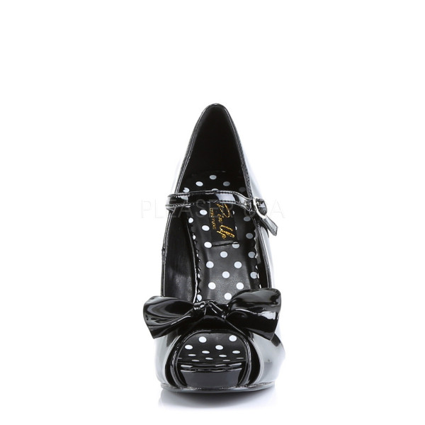 CUTIEPIE-08 - 4 1/2" Heel, 3/4" Hidden P/F Open Toe Mary Jane W/ Bow — image 10 of 12