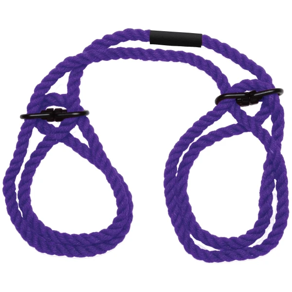 Merci - Restrain - 6mm Hemp Wrist or Ankle Cuffs - Violet — image 2 of 4