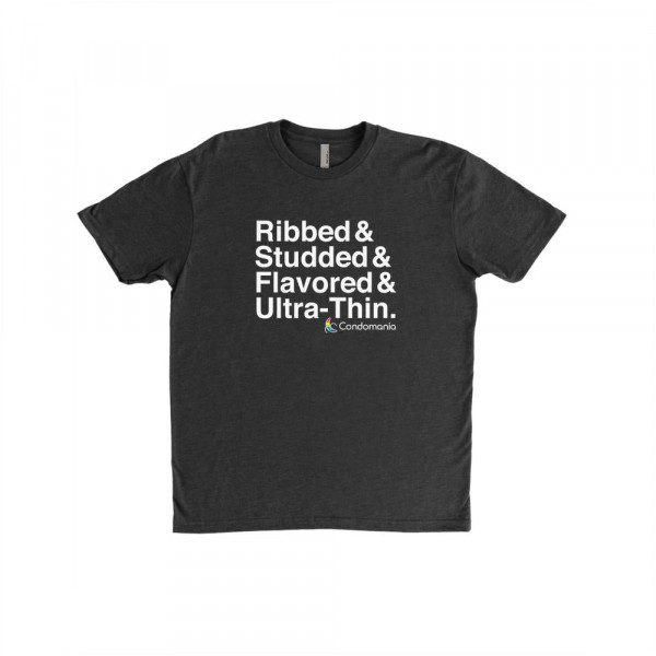 Condom T-Shirt - 'Ribbed & Studded & Flavored & Ultra Thin'