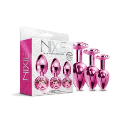 Nixie Metal Butt Plugtrainerset 3 piece Pink Metallic
