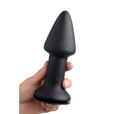 Mega Spade 10X Vibrating XL Silicone Plug Black
