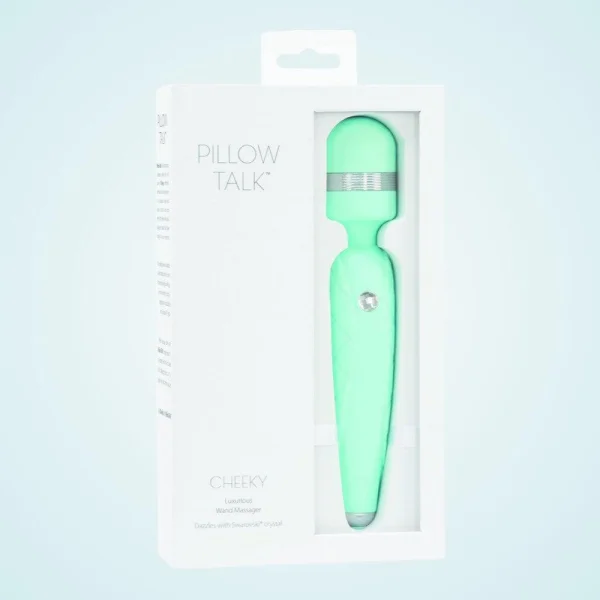 Pillow Talk Cheeky Silicone Waterproof Rechargeable Wand Style Vibrator - Teal
