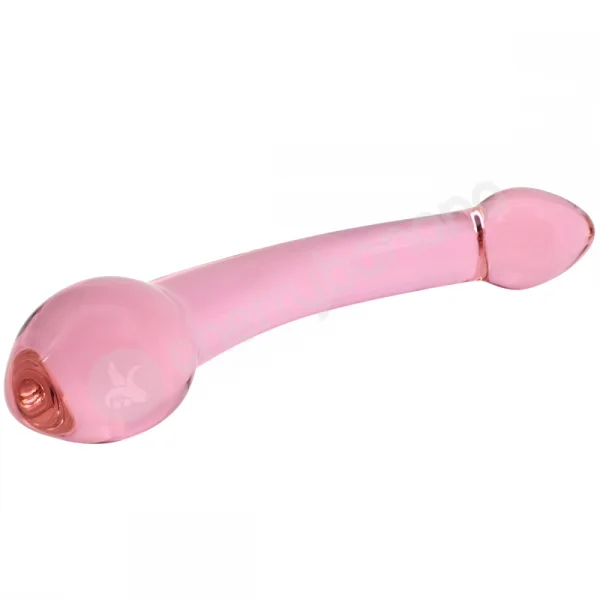 Crystal Pleasures Glass Pink Double Lover Dildo