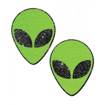 Green Glitter Alien Pasties O S