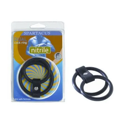 Nitrile Dual Cock Ring Black