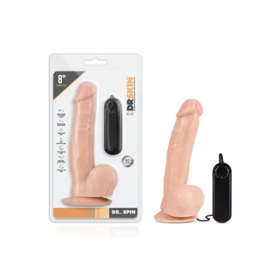 Blush Dr Skin Dr Spin 8 Gyrating Realistic Dildo w Suction Cup