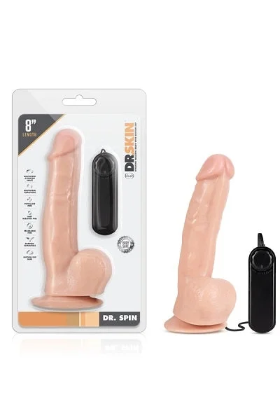 Blush Dr. Skin Dr.Spin 8" Gyrating Realistic Dildo w Suction Cup