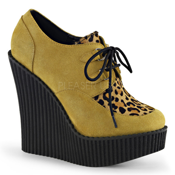 5 1/4 inches Wedge PF Lace-Up Creeper w/Leopard Print Accents — image 5 of 12