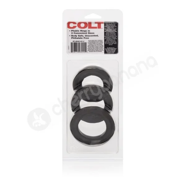 Colt Black 3 Ring Cock Ring Set