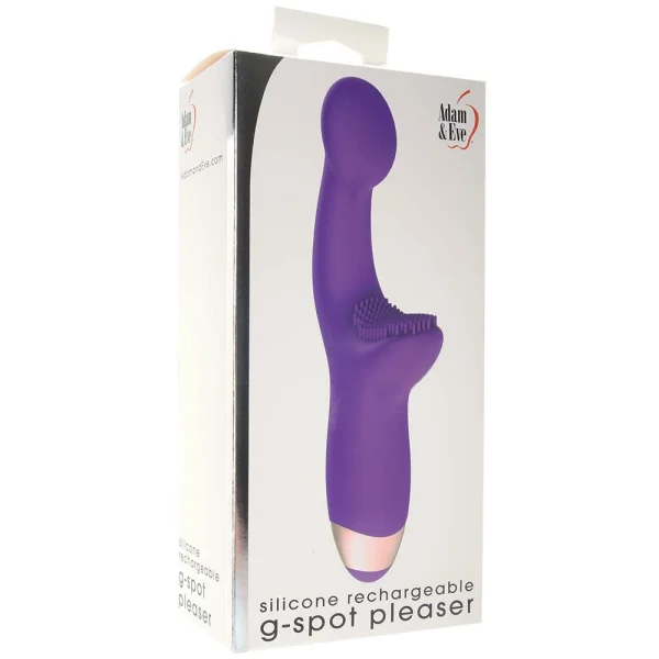 Adam & Eve Silicone G Spot Pleaser Rechargeable Dual Stim - Purple