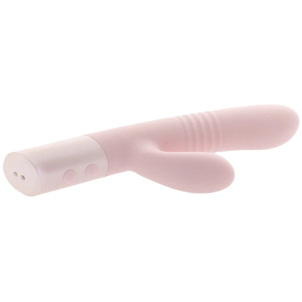 Fraya Rechargeable Silicone Thrusting Dual Stimulation Vibrator By Blush - Pink
