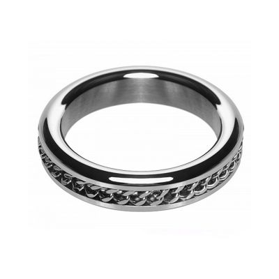 M2M Chrome Cock Ring Chain Design 1 75 inches