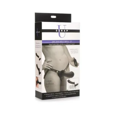 Strap U 28x Lg Dbl Dildo Harn rc Black