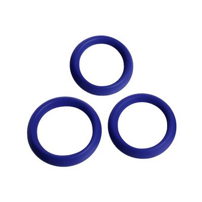 3 Piece Silicone Erection Rings Blue