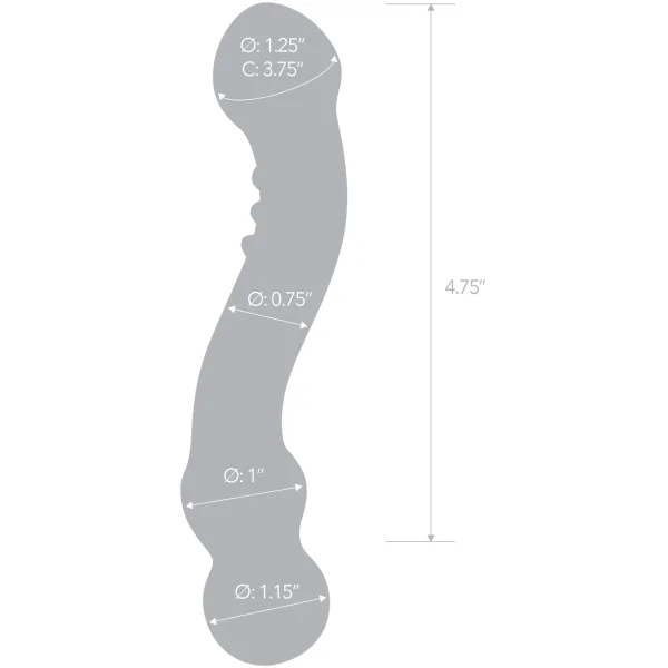Glas 6in Curved G-spot Glas Dildo