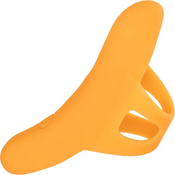 Neon Vibes - The Pleasure Vibe Rechargeable Silicone Finger Vibrator By CalExotics - Orange