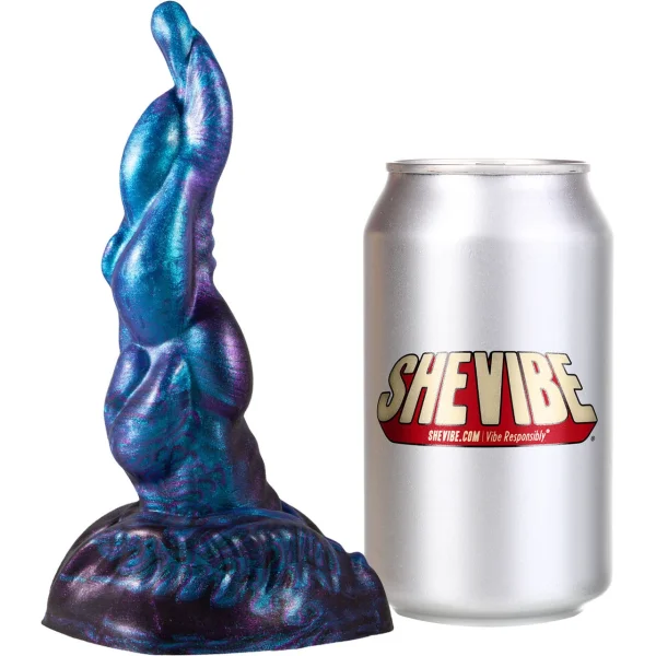 The Diabolus Demon 6.75" Silicone Dildo By Uberrime - Small, Beelzebub Blue