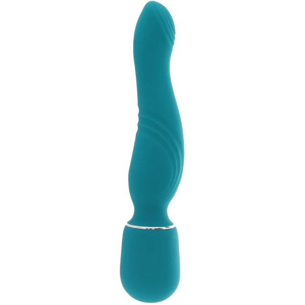 Gender X Double the Fun Rechargeable Waterproof Double Ended Silicone Wand Vibrator - Teal