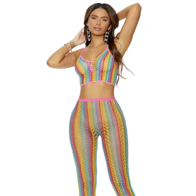 Rainbow Knit Top Matching Leggings