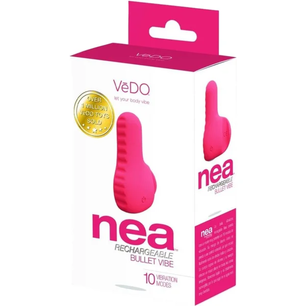 NEA Rechargeable Silicone Waterproof Vibrating Finger Bullet  by VeDO - Foxy Pink