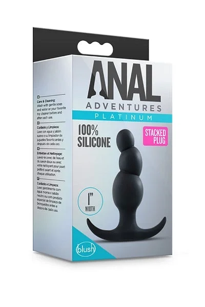 Blush Anal Adventures Platinum Black Stacked Plug