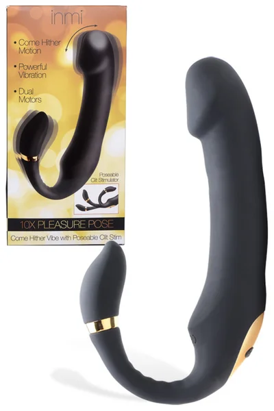 Inmi 7.4" Come-Hither Vibrator With Poseable Clitoral Stimulator — image 7 of 12