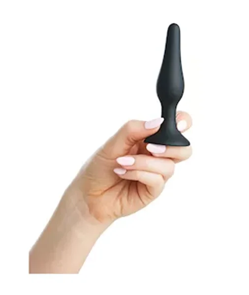 Share Satisfaction Small Silicone Butt Plug - Black - Small — image 7 of 8