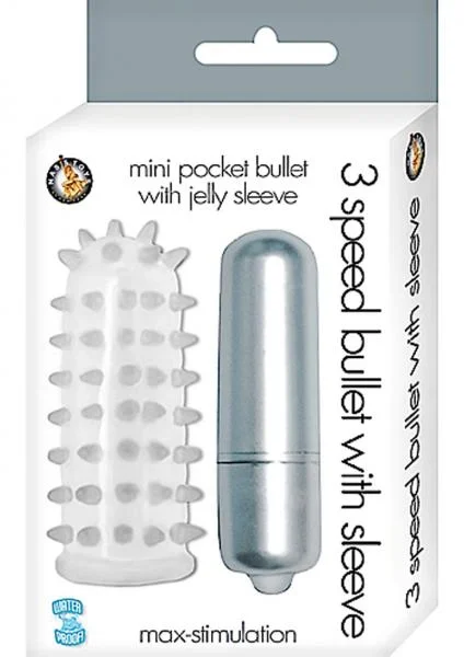 Mini Pocket Bullet With Jelly Sleeve 3 Speed Waterproof Silver
